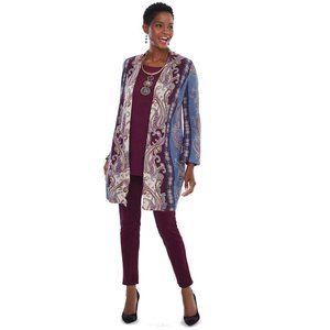 NWT Womens Size 10 Chicos Purple Faux-Knit Sueded Stretch Solid Color Leggings